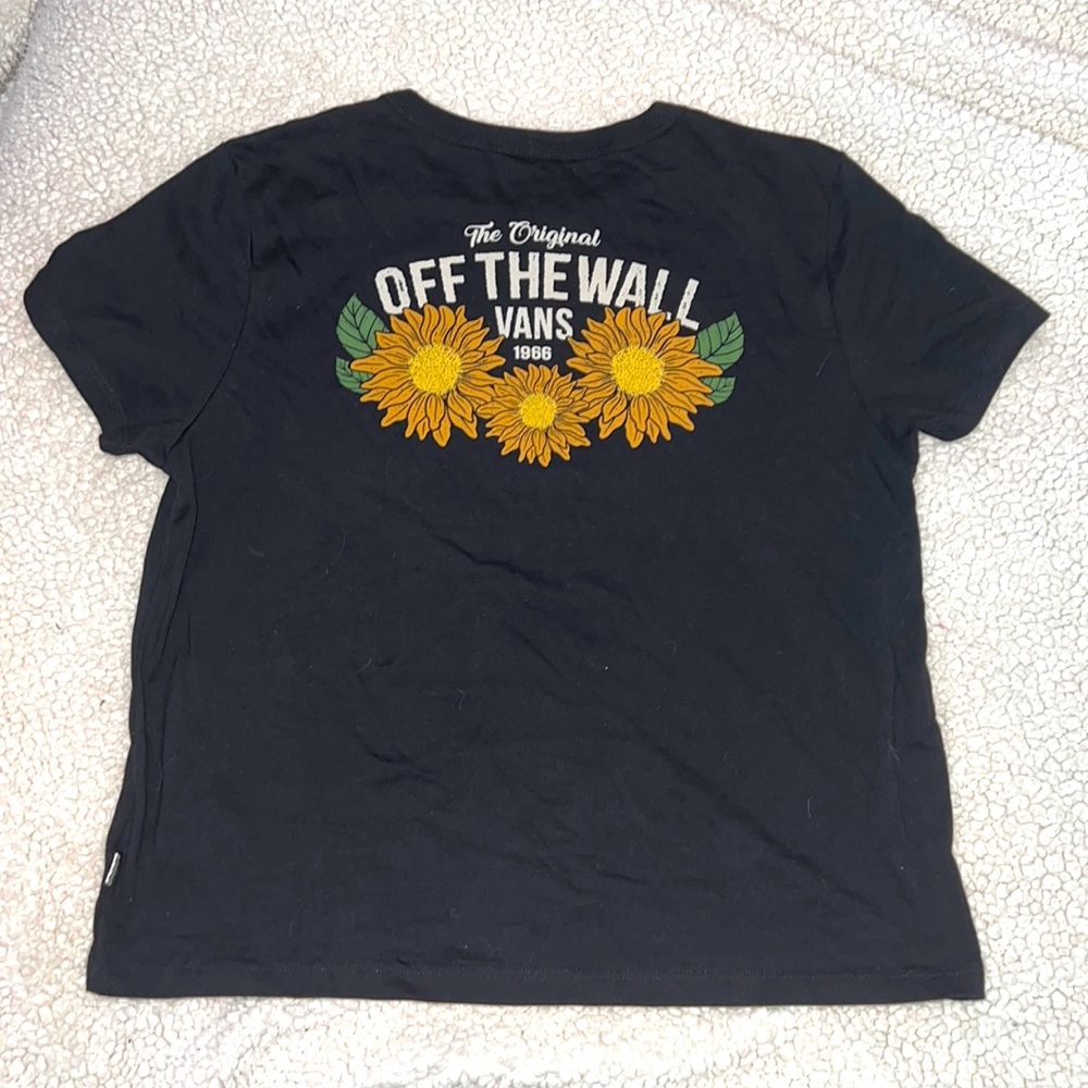 Black sunflower Vans brand T-shirt